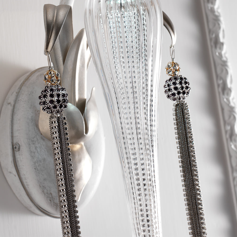 Silver Leaf Chandelier Style Wall Lamp