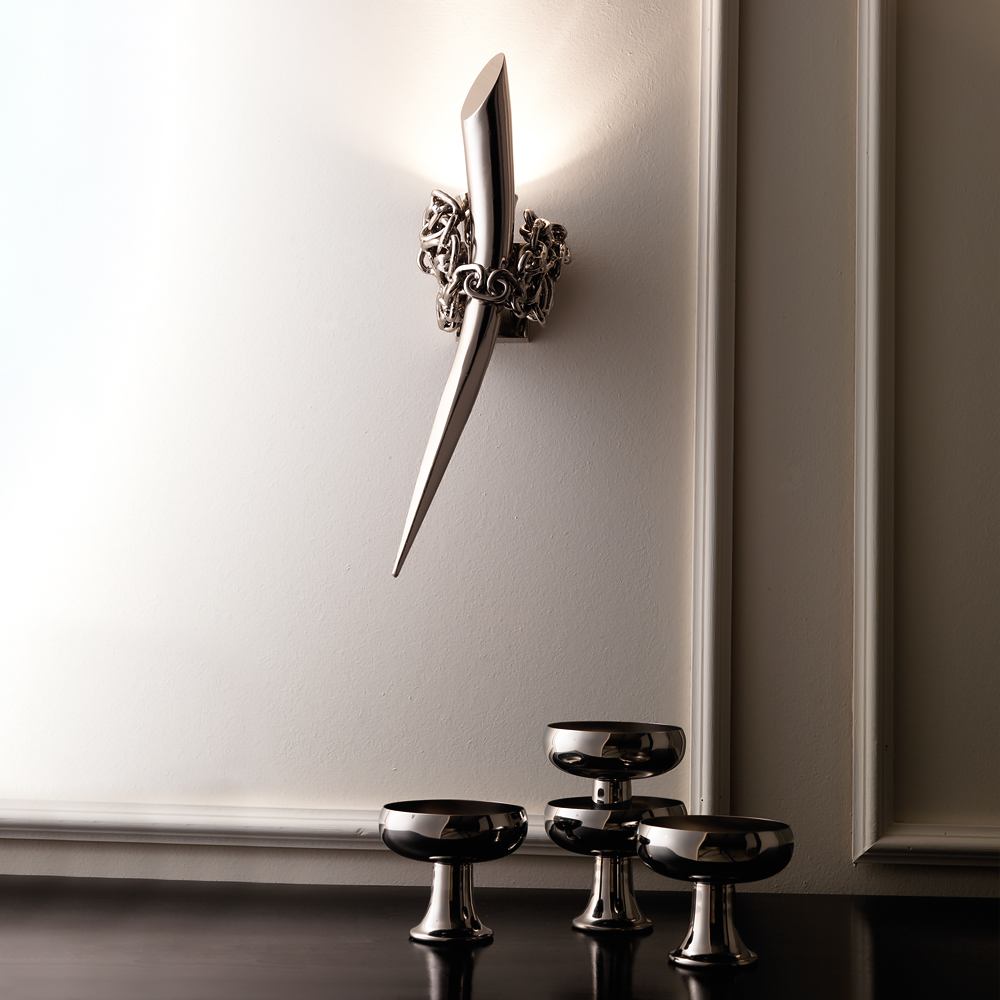 Small Contemporary Italian Silver Wall Light