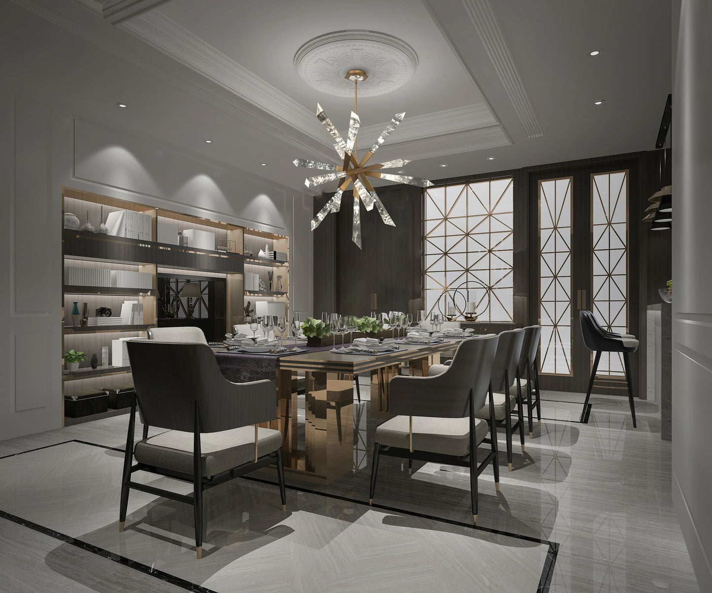 Solitude 35 1/2"W Antique Nickel Crystal LED Pendant Light