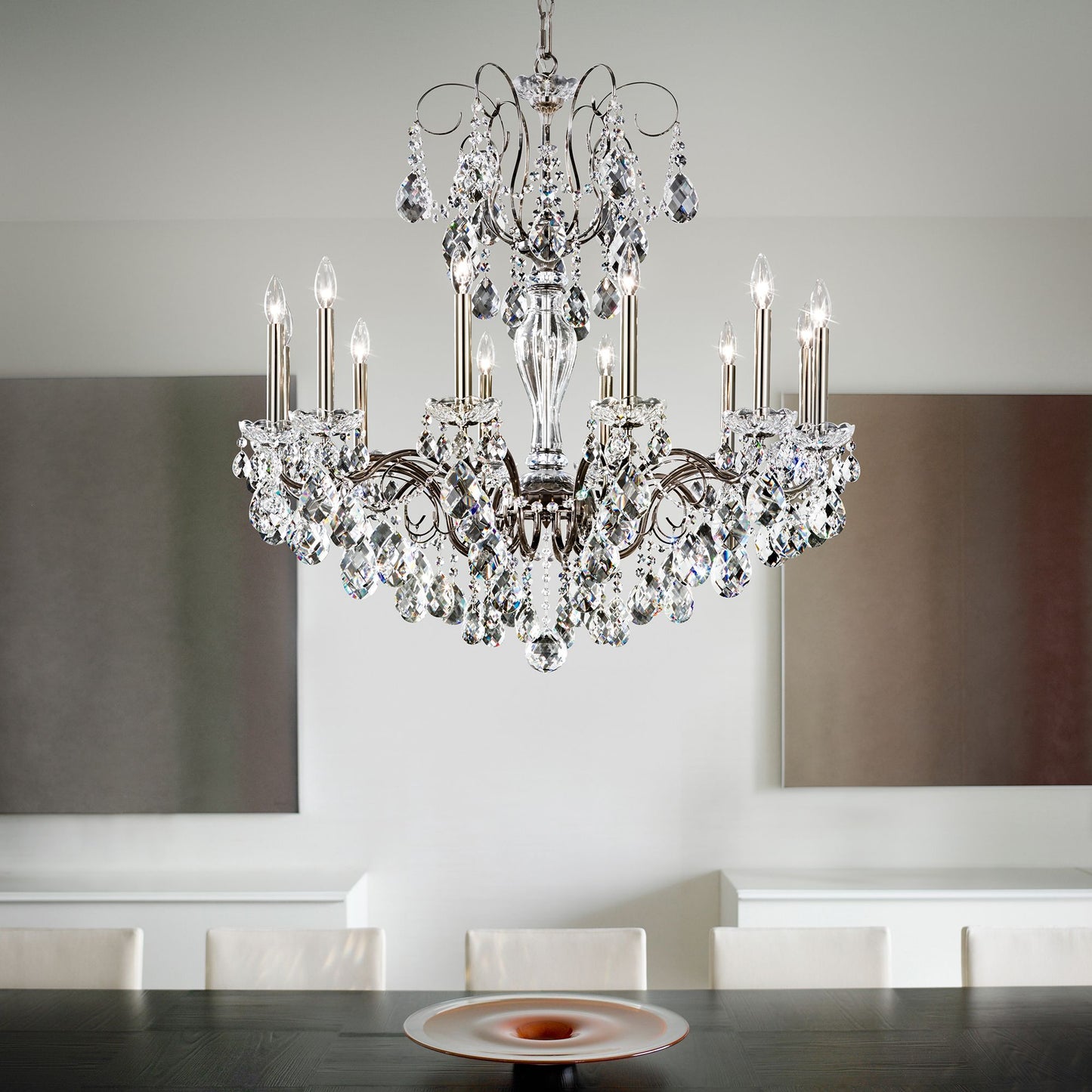 Sonatina 29.5"H x 25.5"W 10-Light Crystal Chandelier in Polished