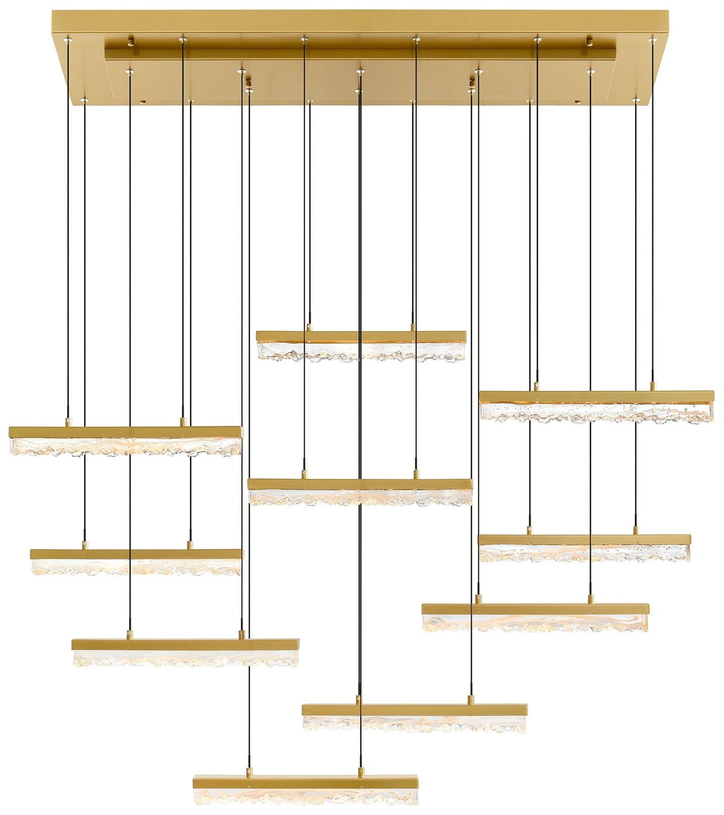 Stagger Integrated LED Brass Chandelier