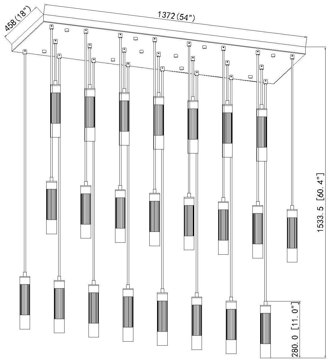 Stari by Z-Lite Brushed Nickel 23 Light Linear Chandelier