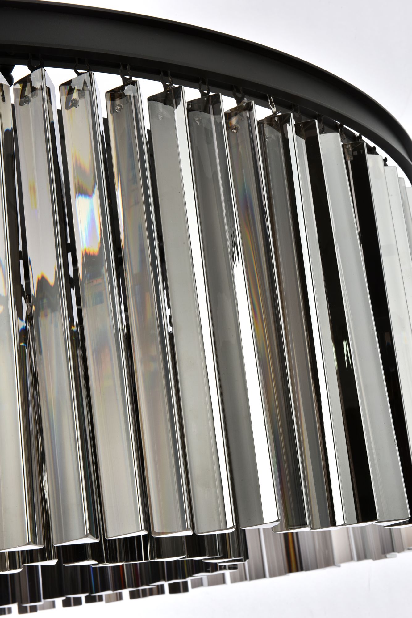 Sydney 10 Lt Matte Black Flush Mount Silver Shade (Grey)