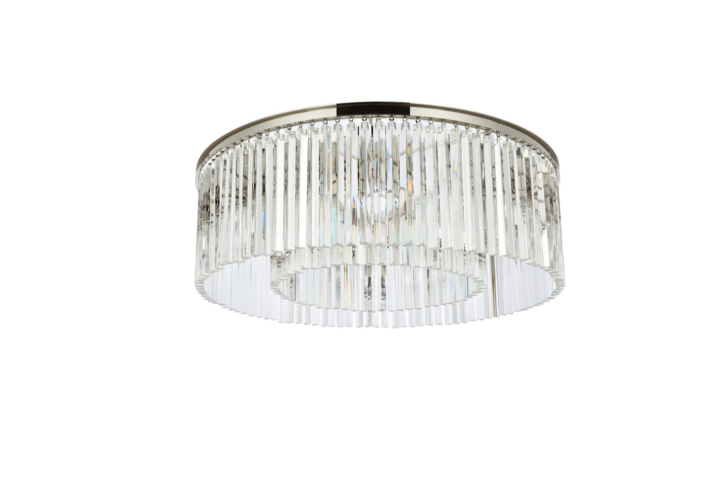 Sydney 10 Lt Polished Nickel Flush Mount Clear