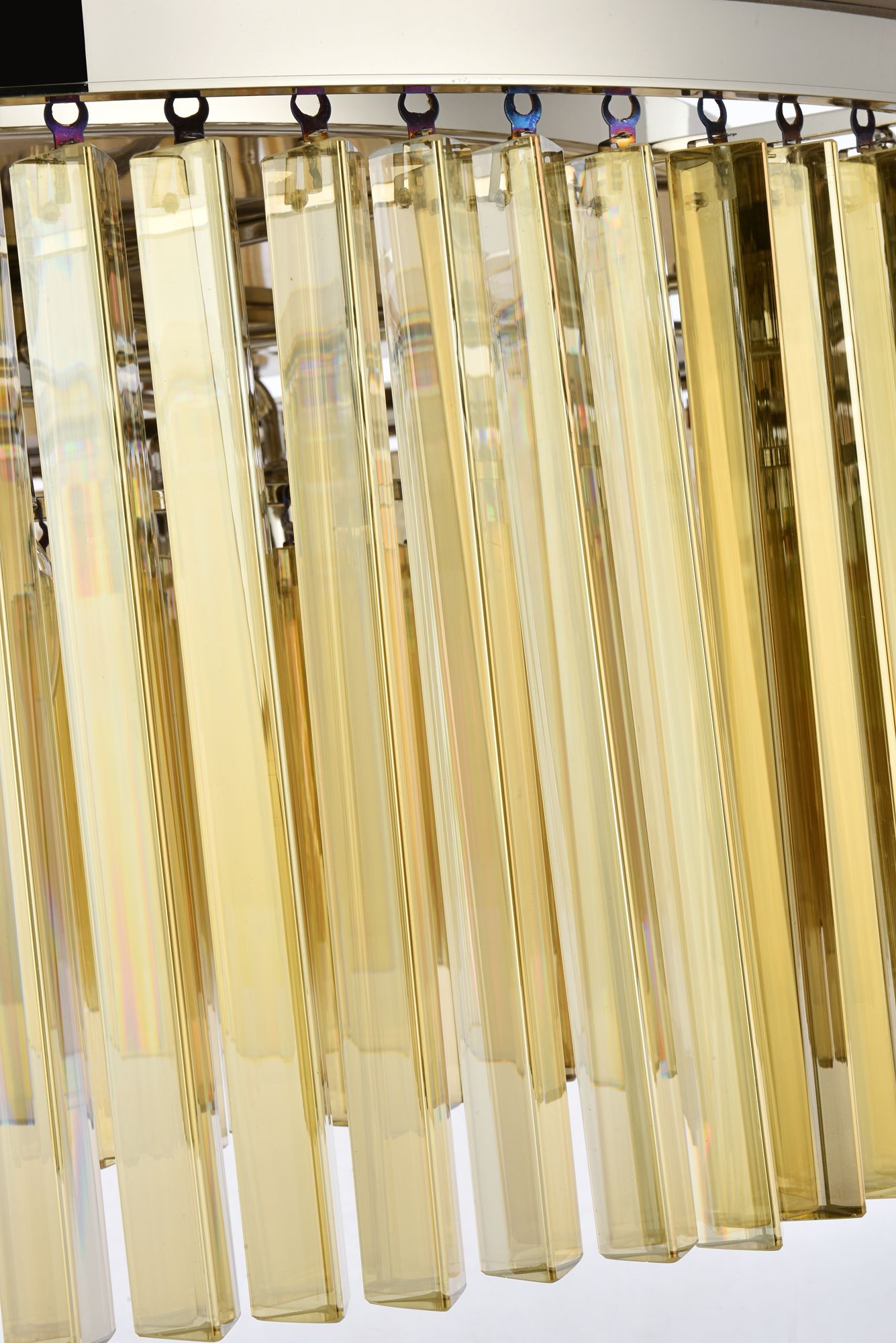 Sydney 10 Lt Polished Nickel Flush Mount Golden Teak