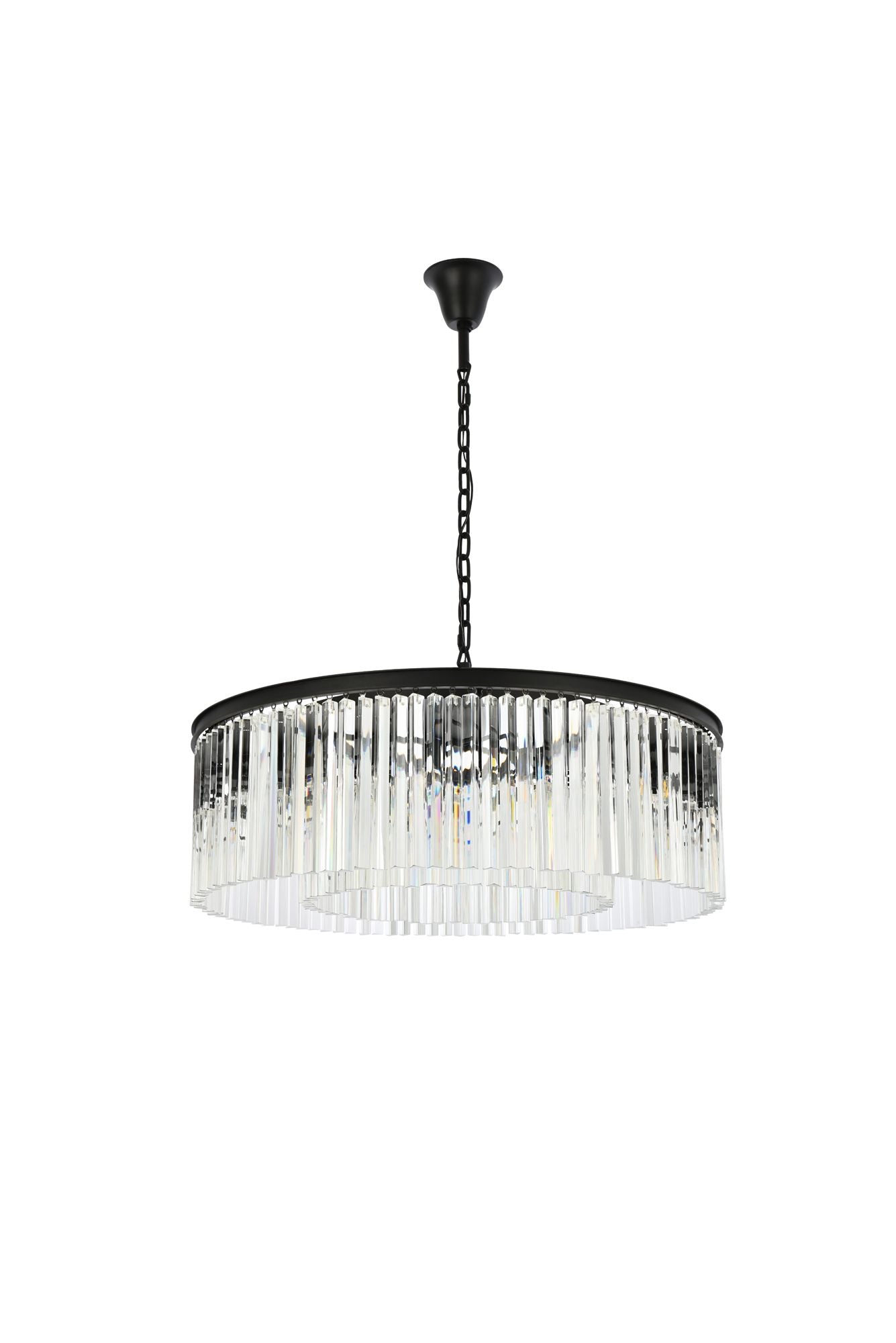 Sydney 43 1/2" Wide Matte Black Crystal 10-Light Chandelier