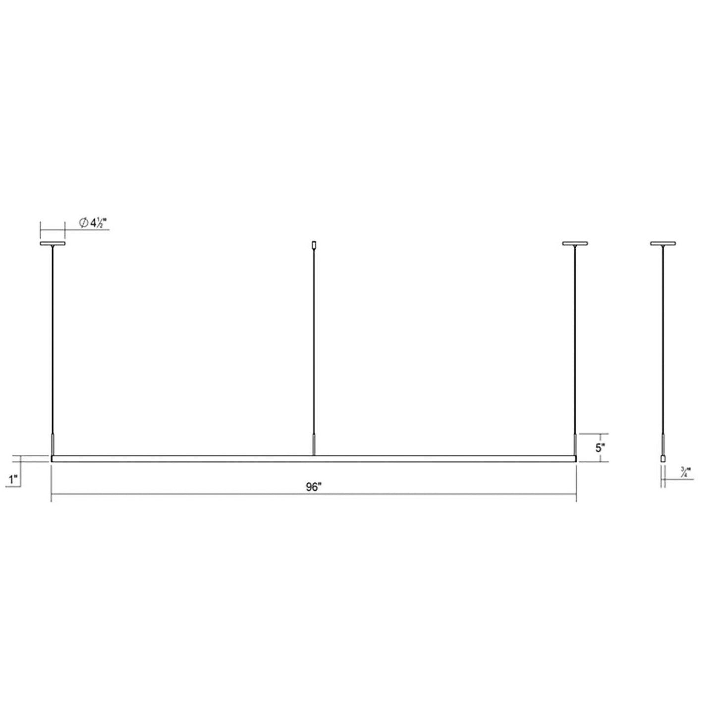 Thin-Line 96" Wide Bright Satin Aluminum Two-Sided LED Pendant
