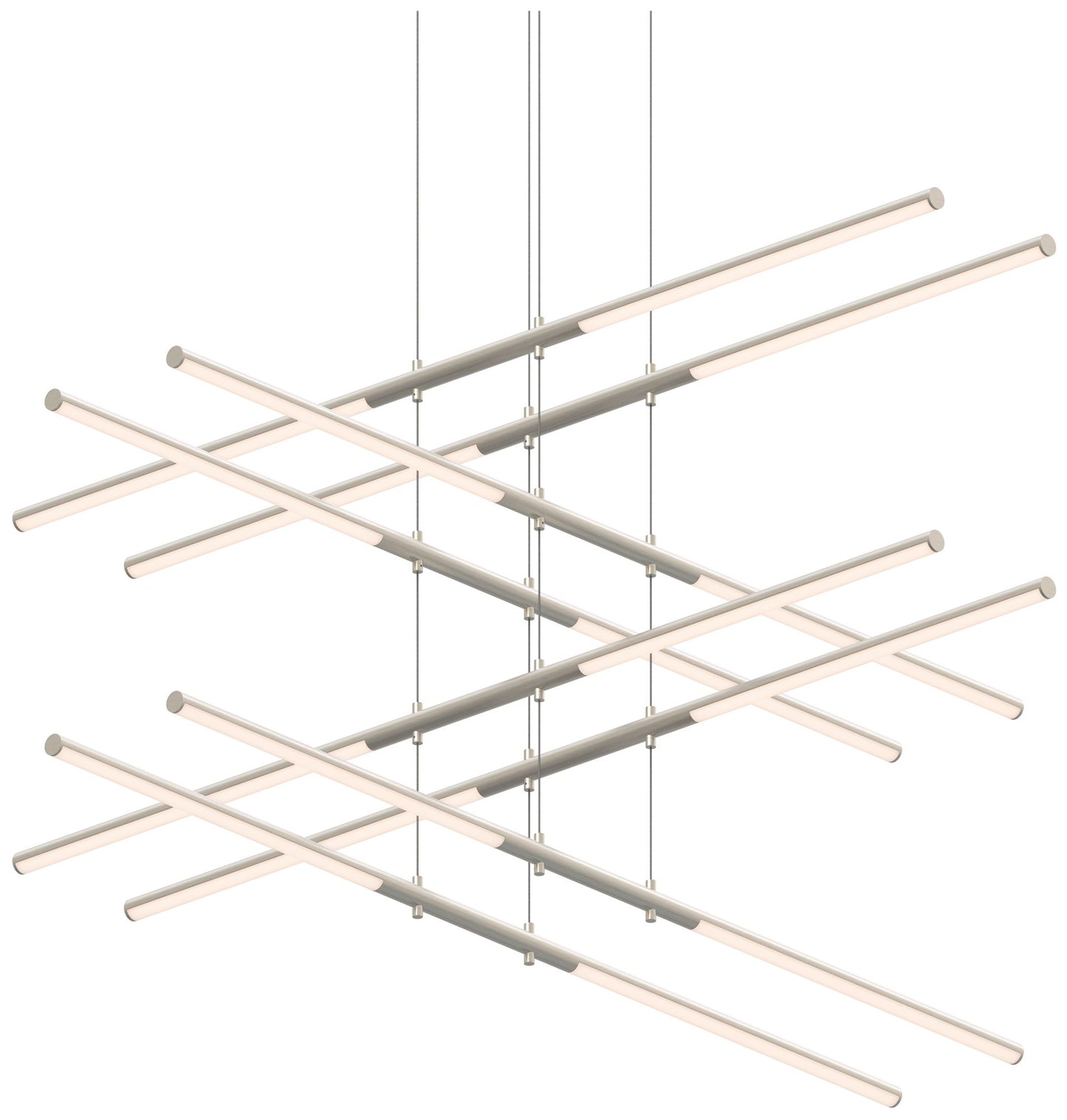 Tik.Tak Stack 47.5" Wide Satin Nickel 4.Tier LED Pendant