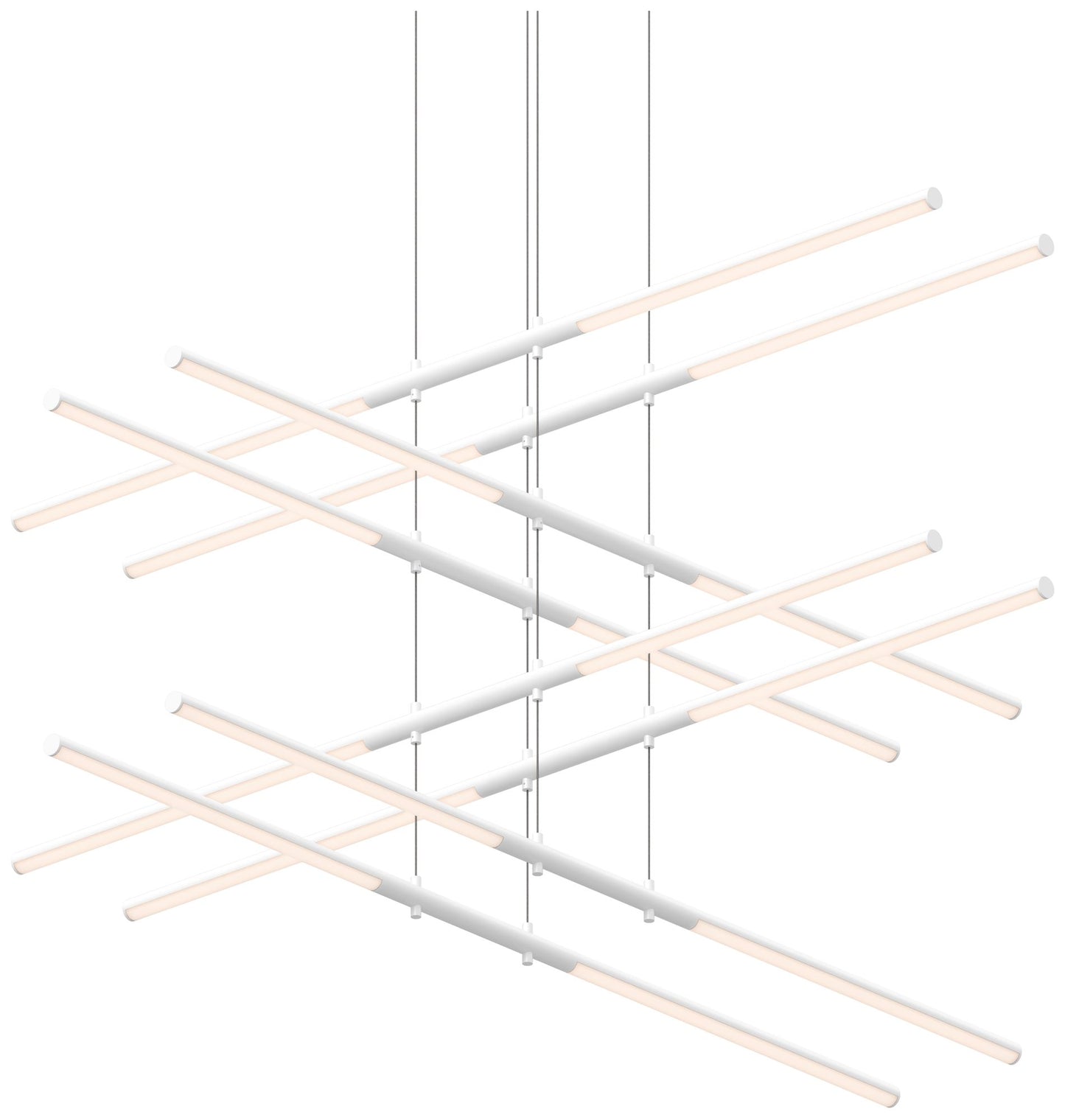 Tik.Tak Stack 47.5" Wide Satin White 4.Tier LED Pendant