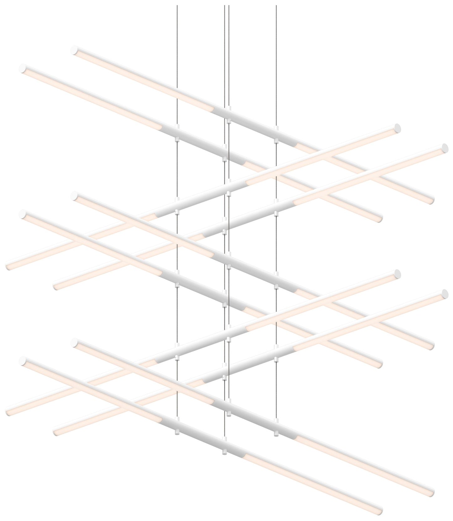 Tik.Tak Stack 47.5" Wide Satin White 5.Tier LED Pendant