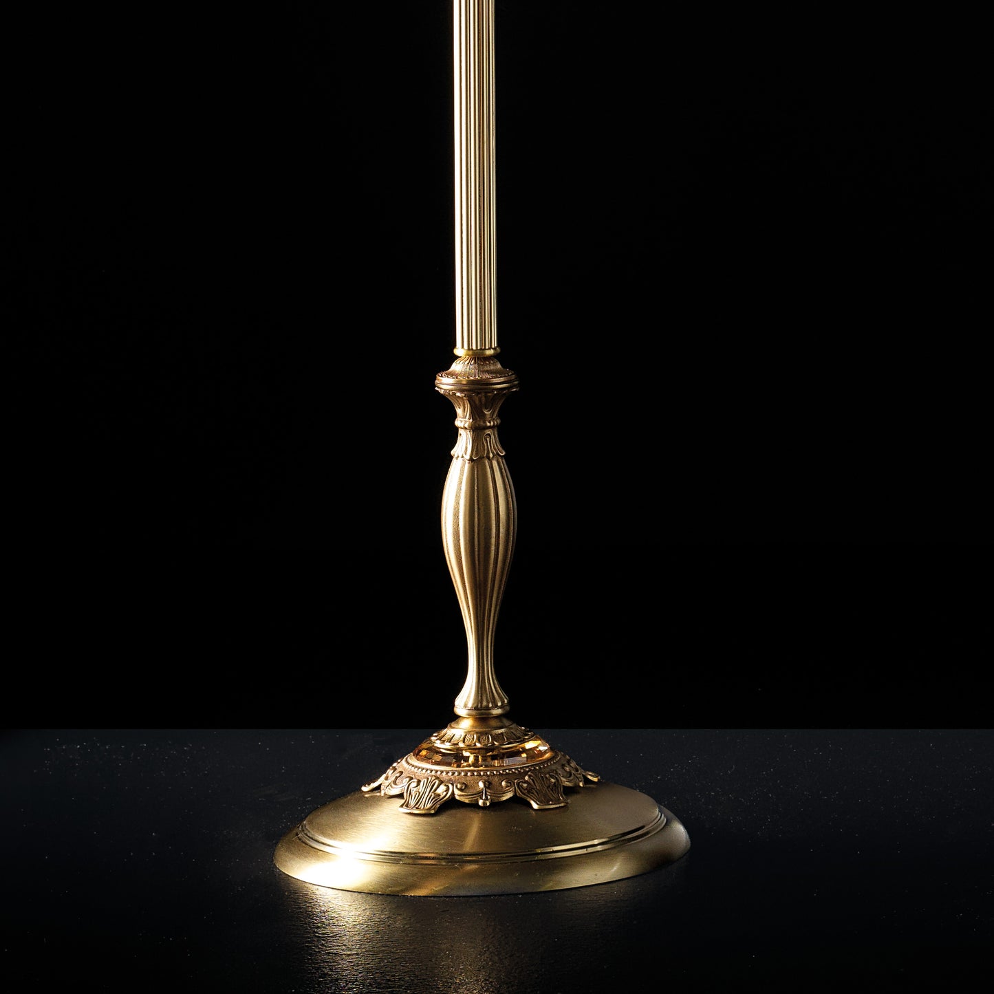 Traditional Amber Blown Glass Floor Lamp