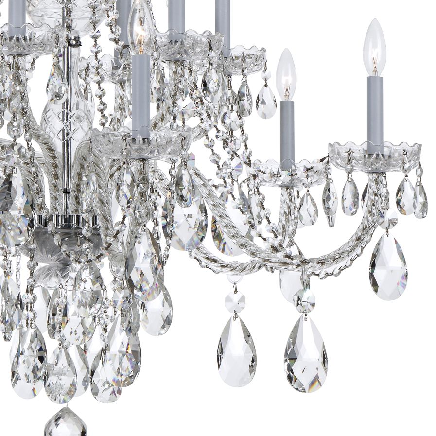 Traditional Crystal 37 1/2" Wide Chrome 12-Light Chandelier