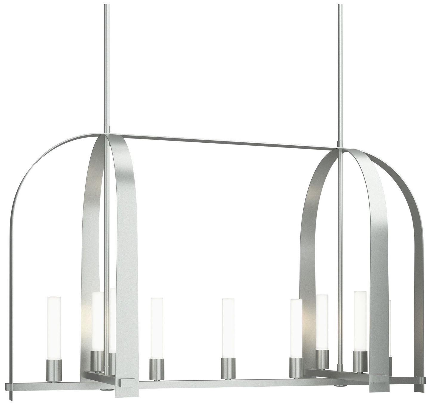 Triomphe 41" Wide 9-Light Vintage Platinum Linear Pendant w/ Frosted S