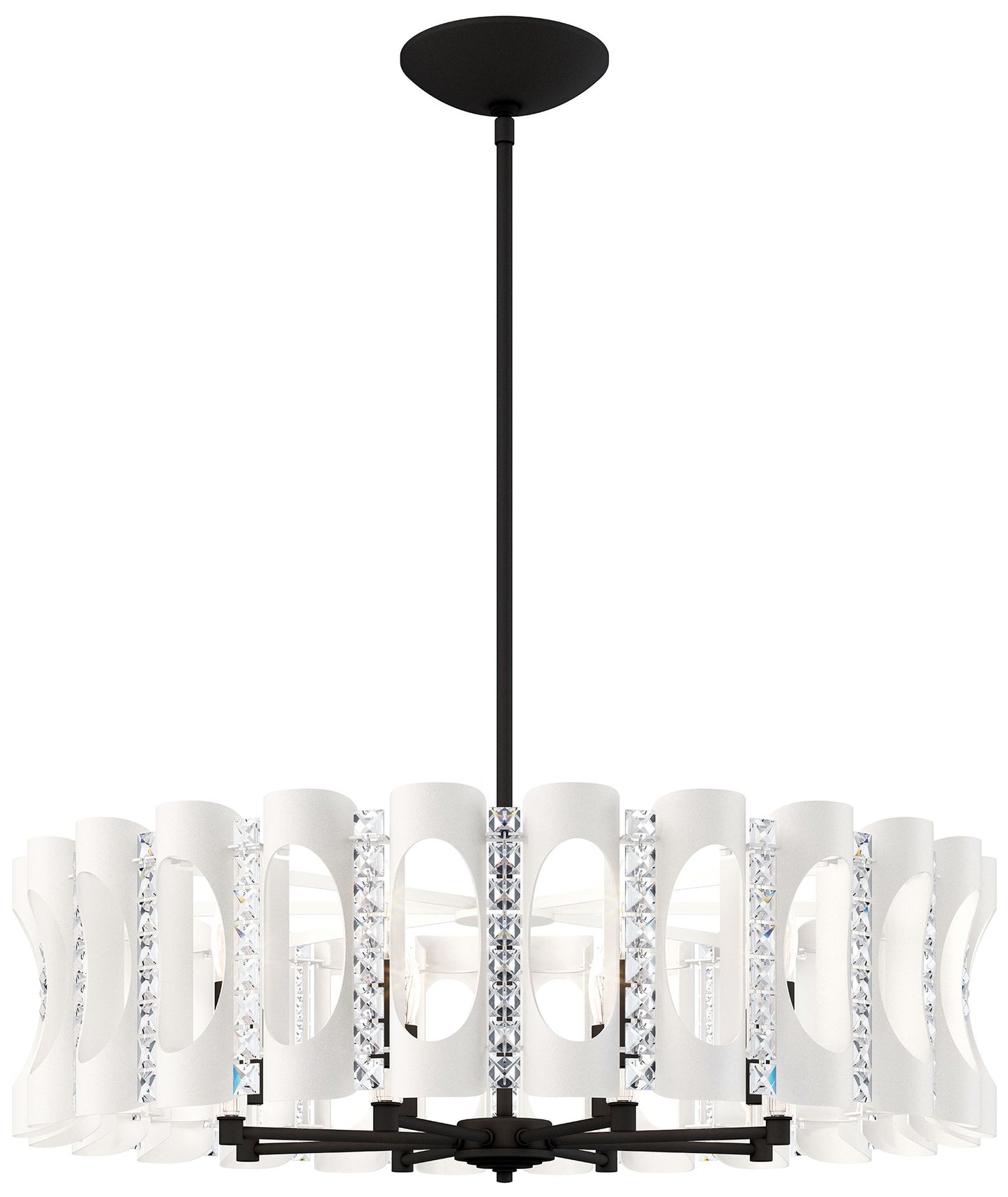 Twilight 8.5"H x 31"W 8-Light Crystal Chandelier in White