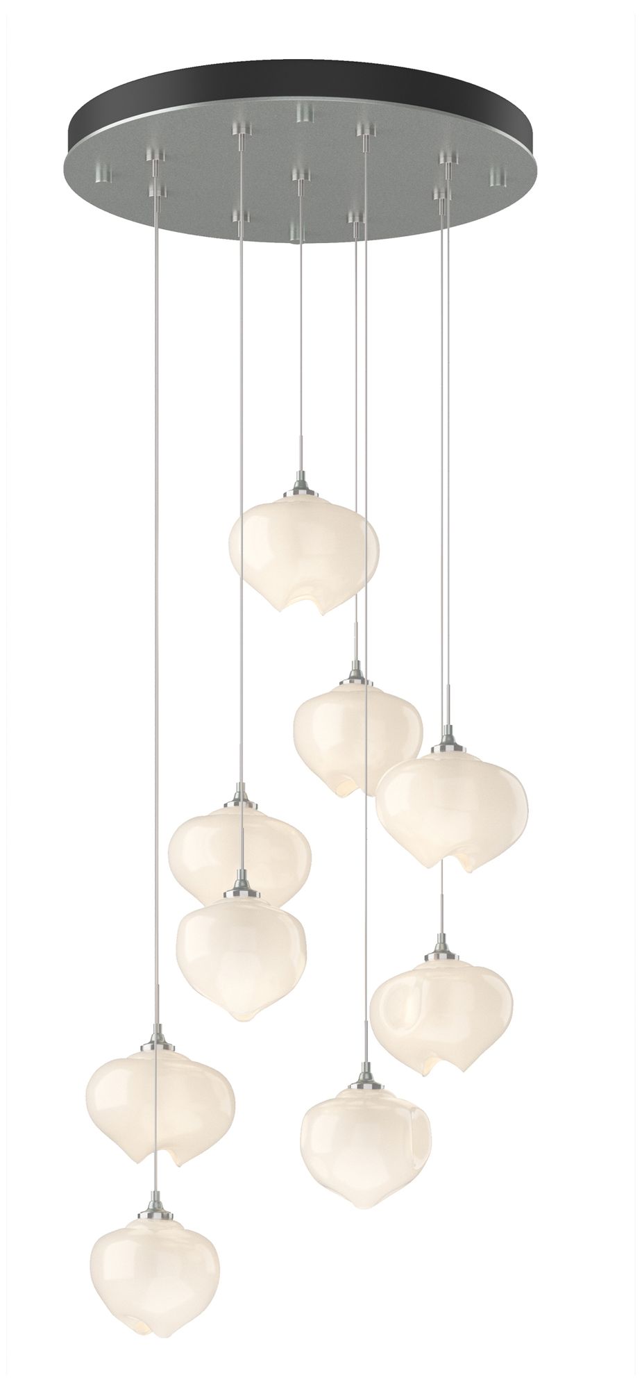 Ume 20.5"W 9-Light Round Standard Pendant w/ Frosted Glass Shade
