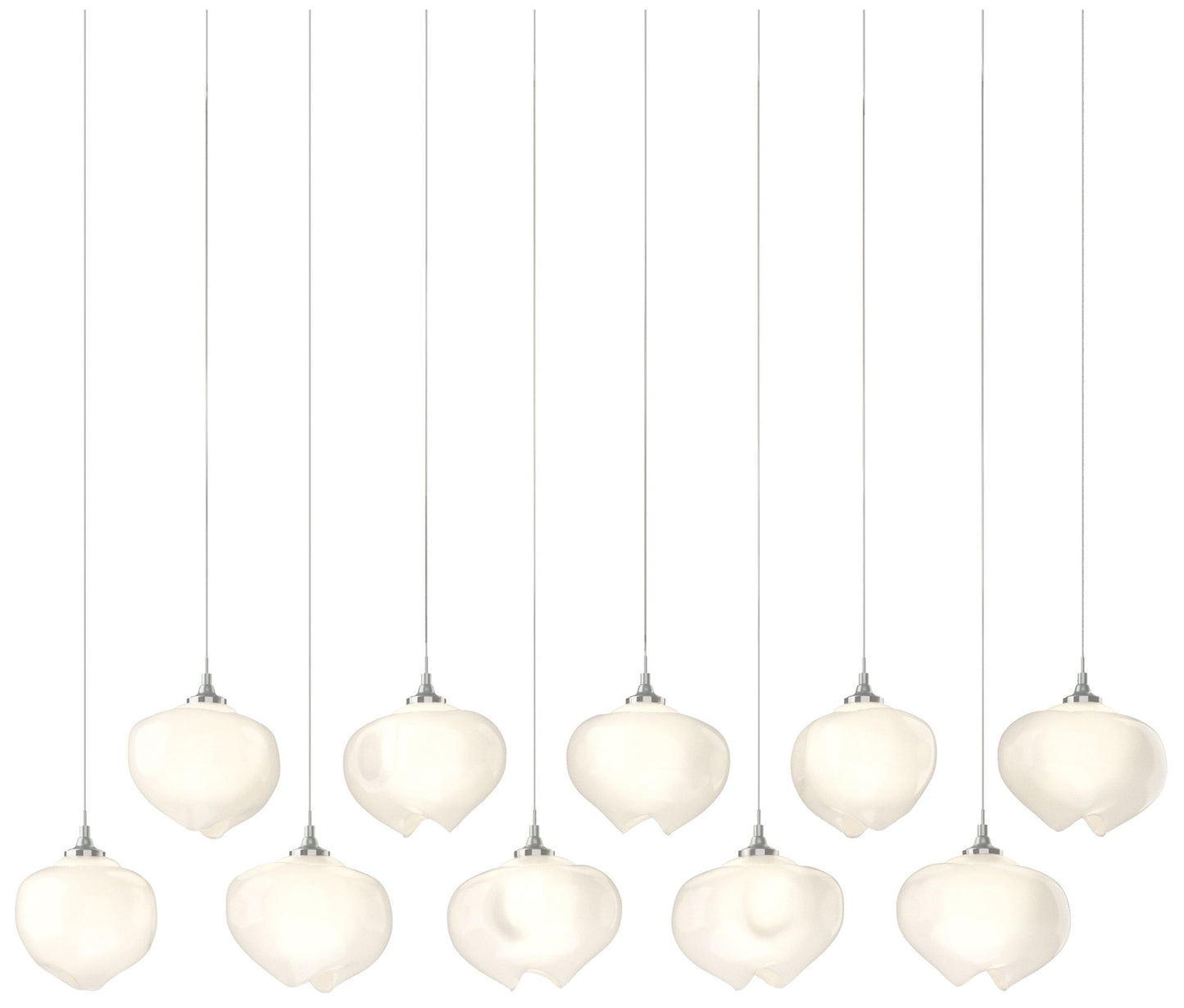 Ume 44.7"W 10-Light Rectangular Long Pendant w/ Frosted Shade