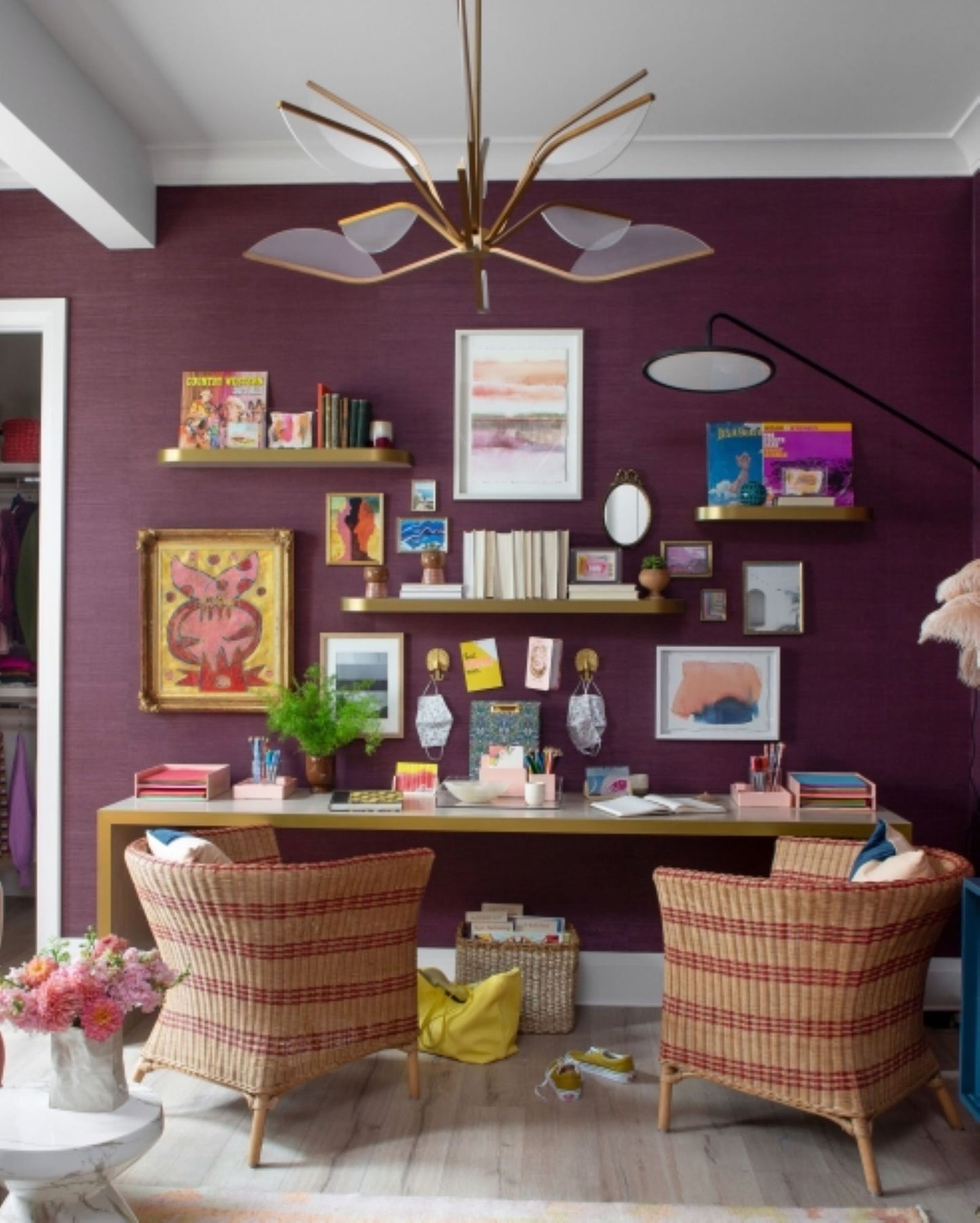 Visual Comfort Belterra 48"W Natural Brass LED Chandelier