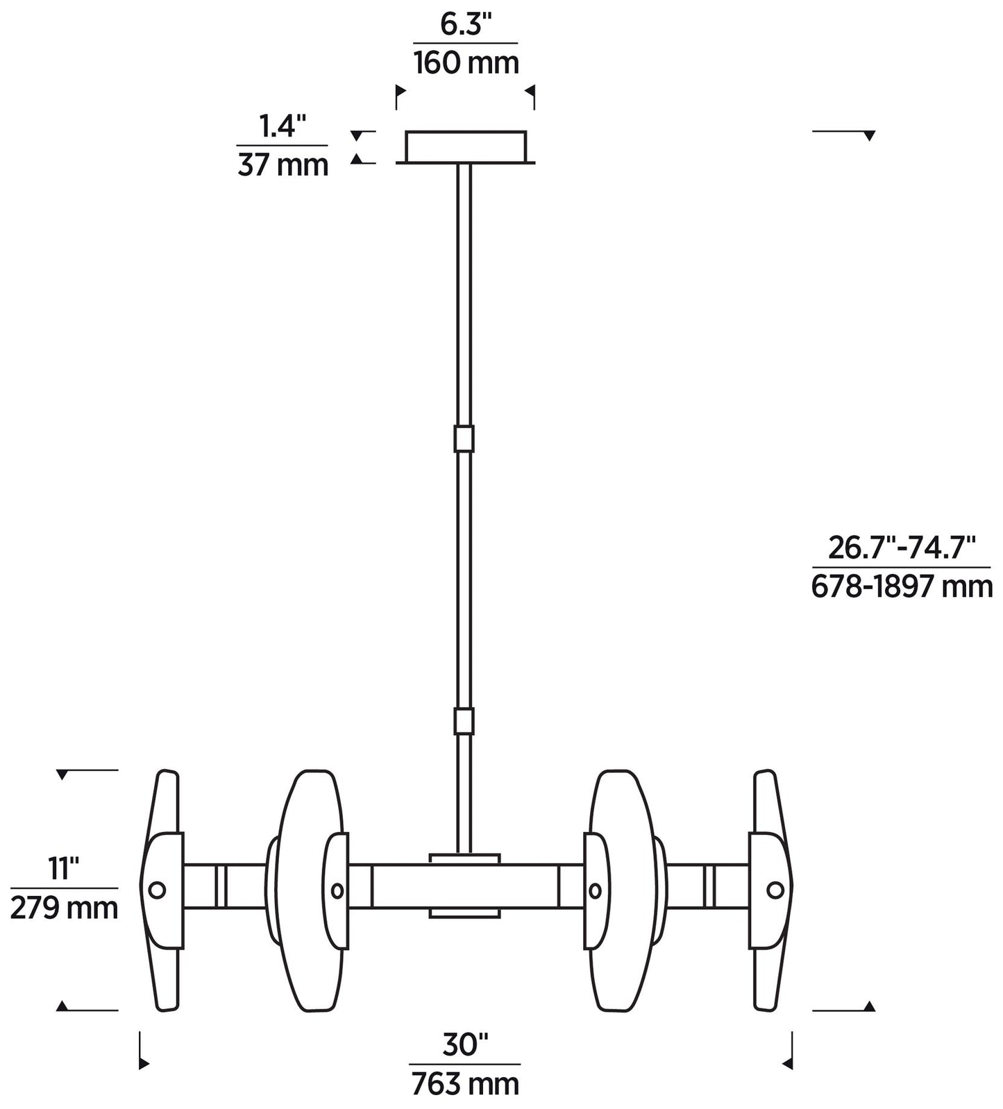 Visual Comfort Wythe 15 3/4" Wide Brass 6-Light LED Pendant