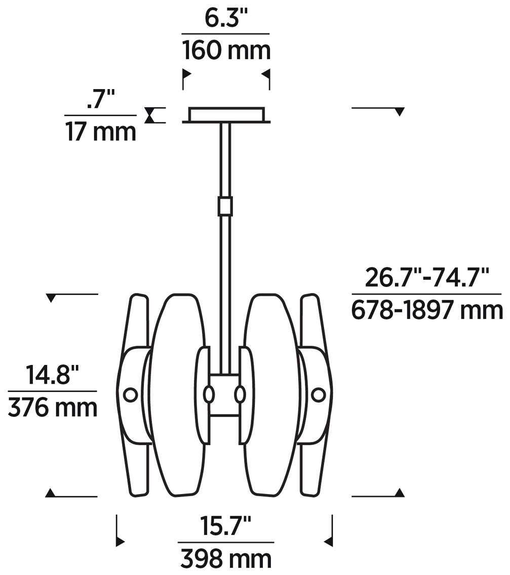 Visual Comfort Wythe 15 3/4" Wide Bronze 6-Light LED Pendant