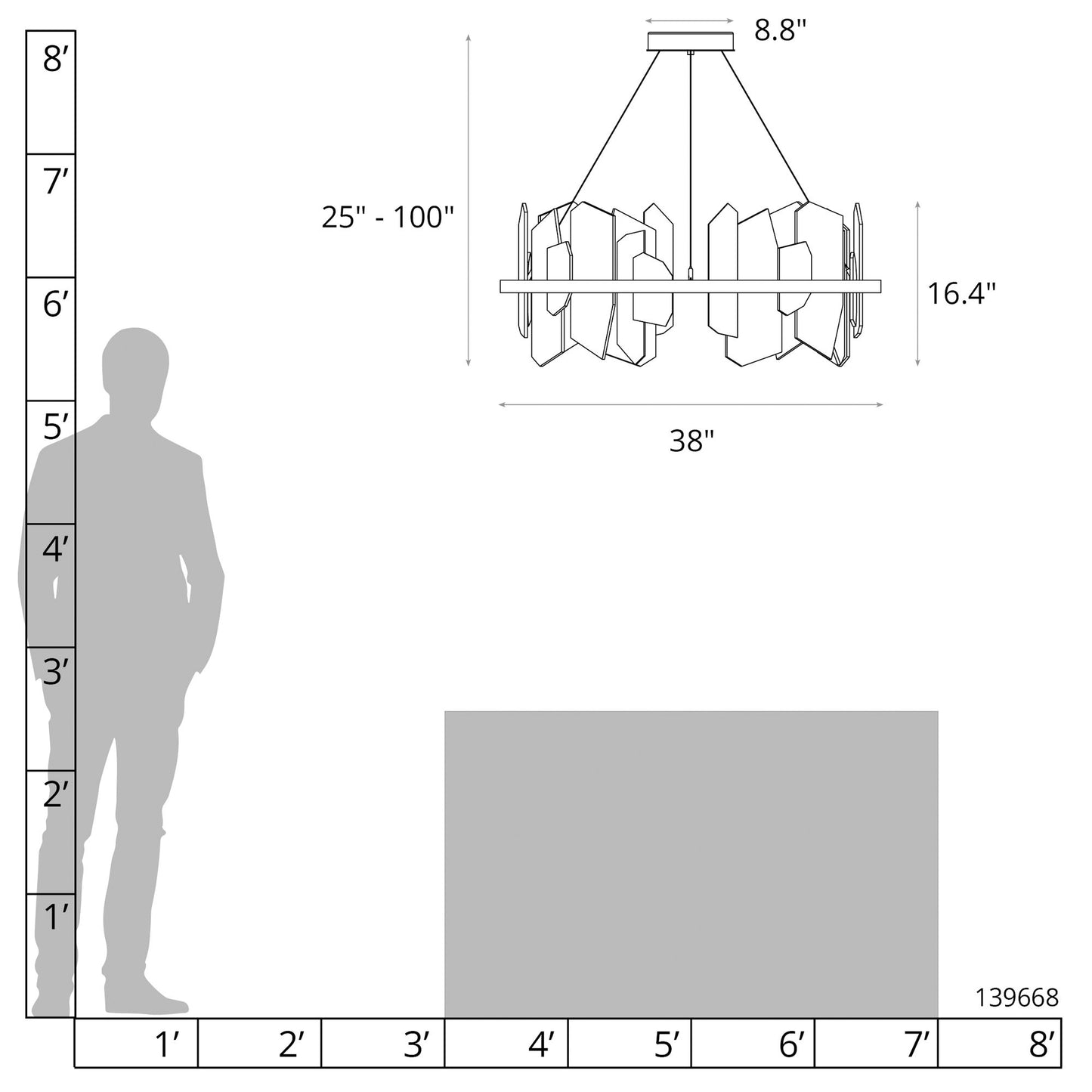 Volterra 38" Wide Black Circular LED Pendant