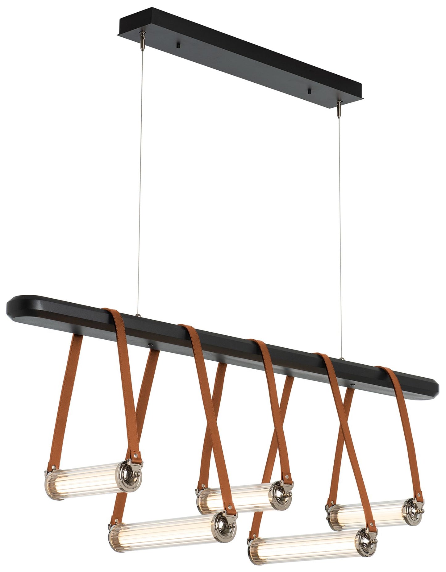 York Linear 5-Light LED Pendant - Nickel - Brown - Black - Clear - Standard