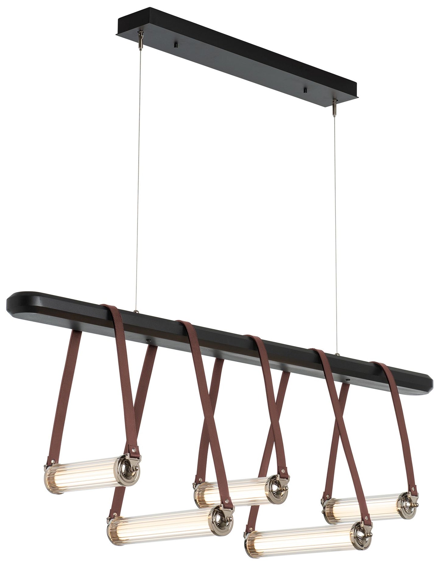 York Linear 5-Light LED Pendant - Nickel - Brown - Black - Clear - Standard