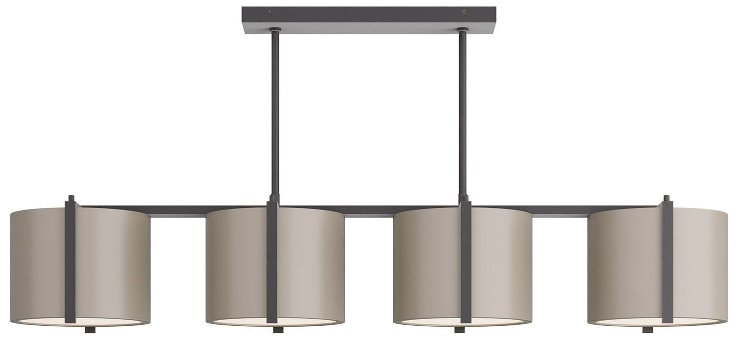 Zachary 52" Wide English Bronze 4-Light Linear Chandelier