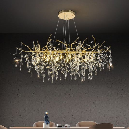 39 inch French Modern Tree Branch Crystal Chandelier