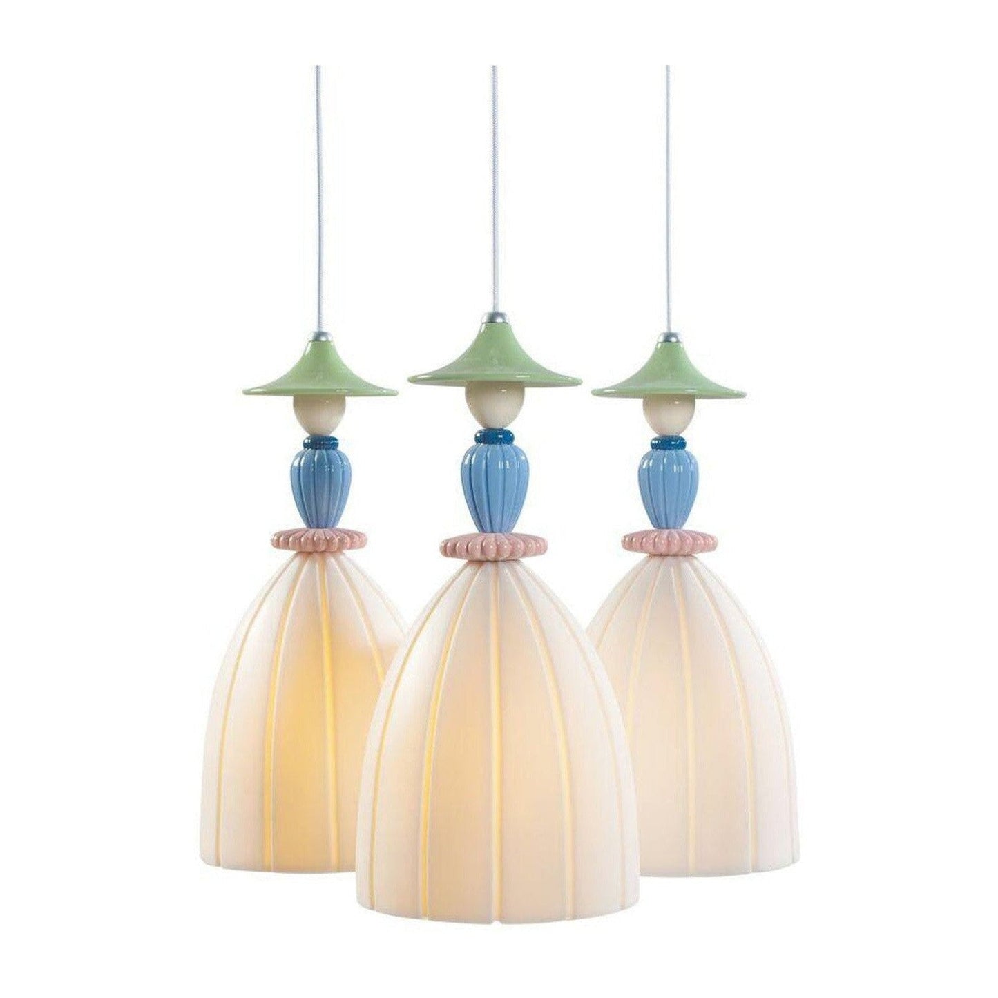 Lladro Mademoiselle Round Canopy 3 Lights Sharing Secrets Ceiling Lamp (US)