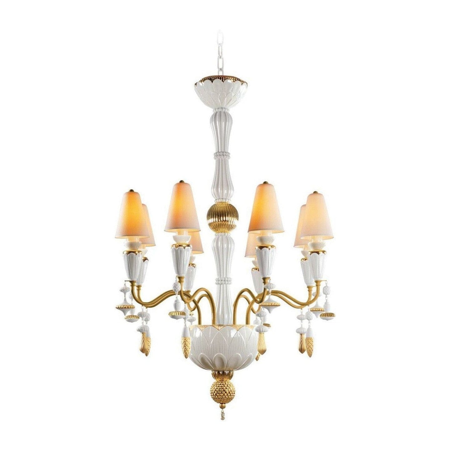 Lladro Ivy and Seed 8 Lights Chandelier Flat Model (US)