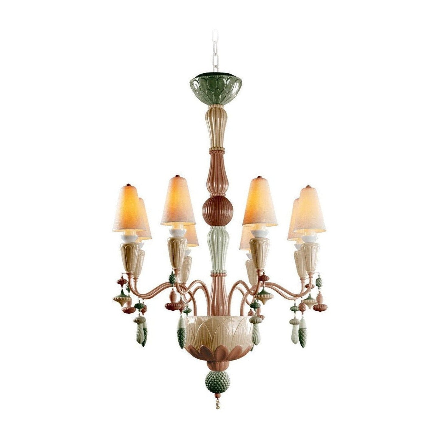 Lladro Ivy and Seed 8 Lights Chandelier Flat Model (US)