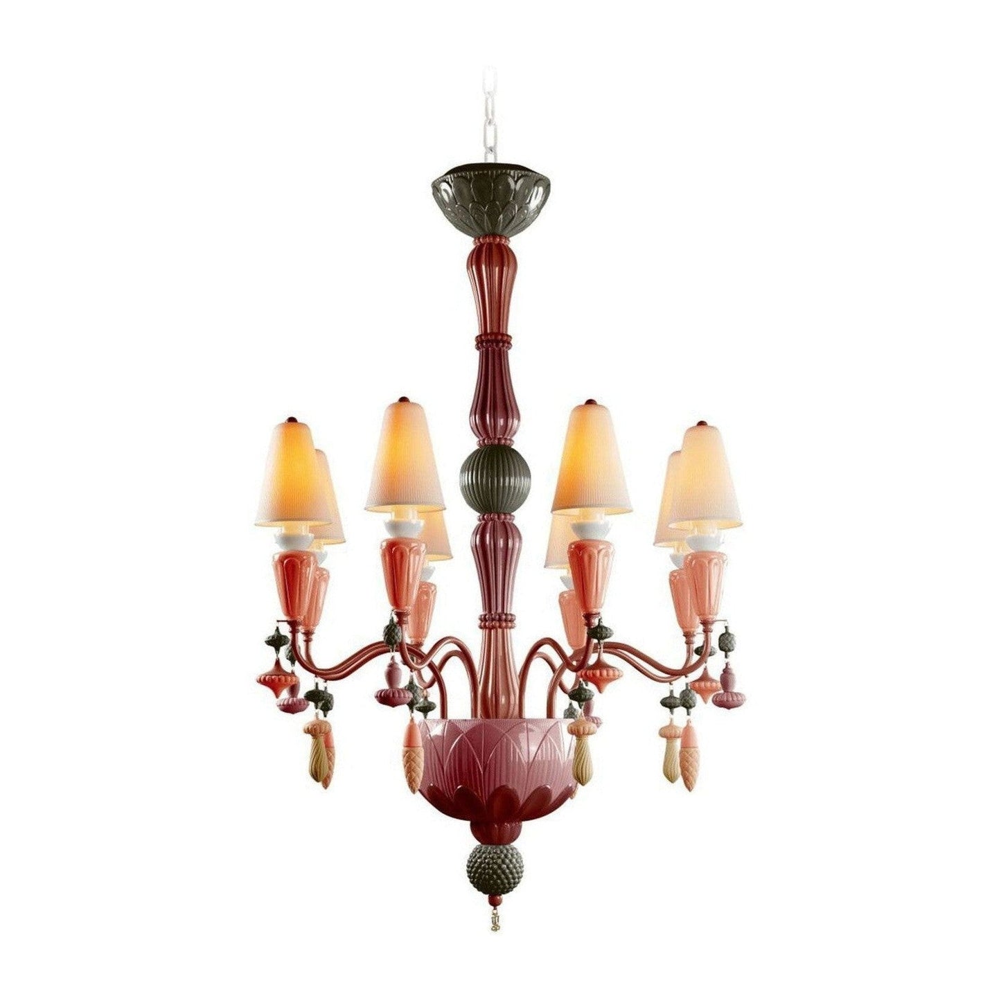 Lladro Ivy and Seed 8 Lights Chandelier Flat Model (US)