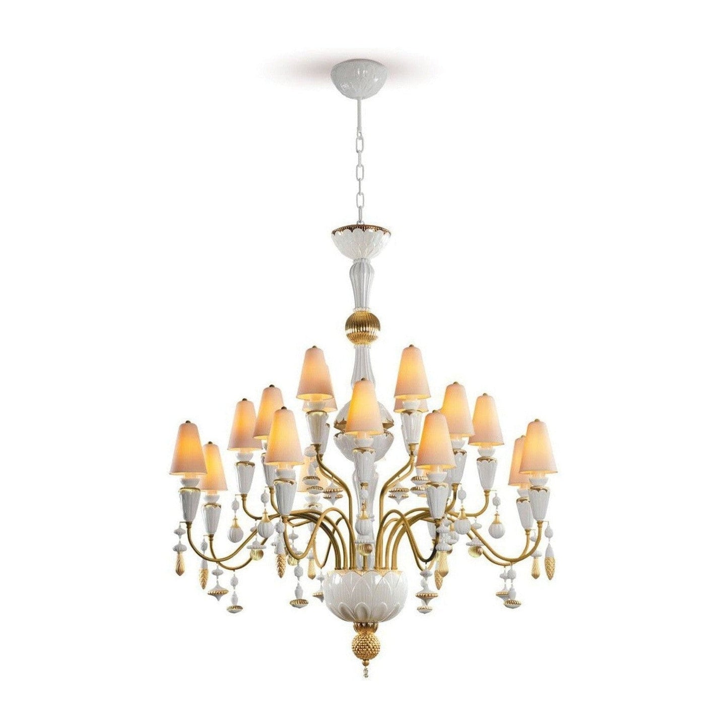 Lladro Ivy and Seed 20 Lights Chandelier Flat Model (US) - Medium