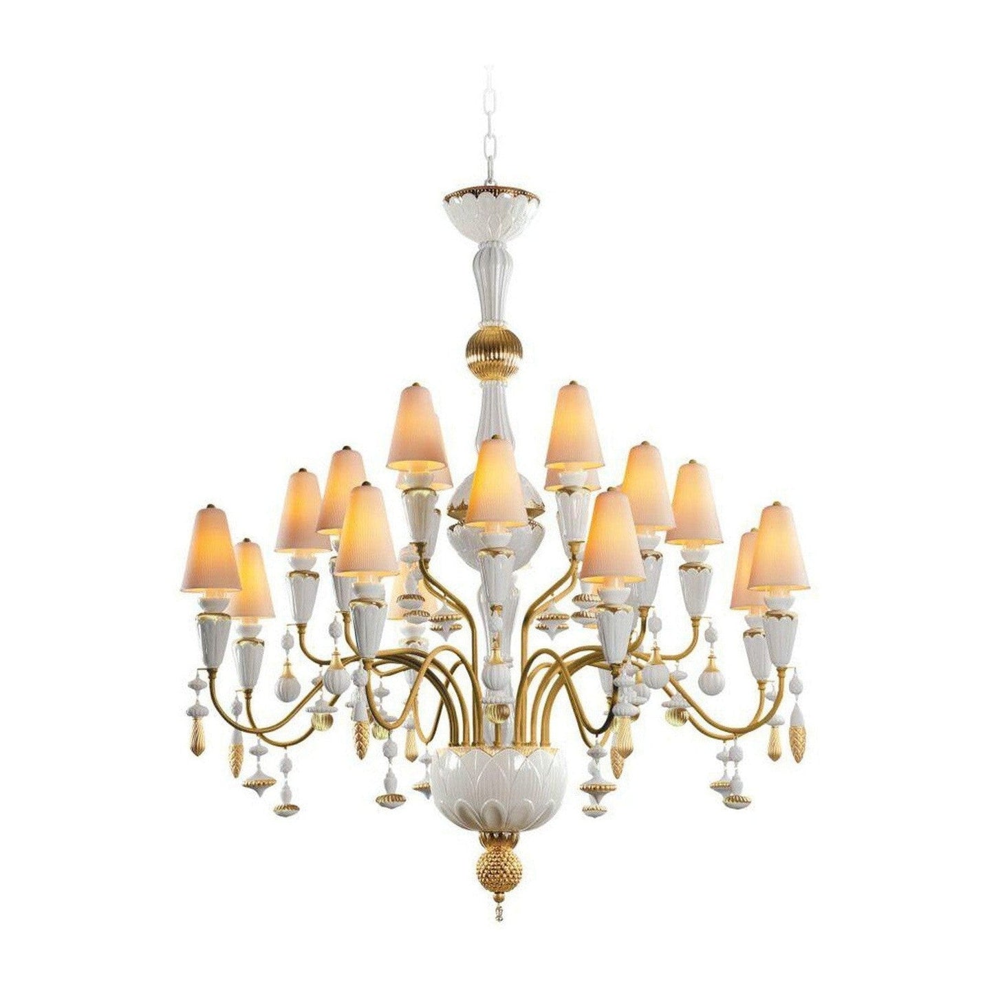 Lladro Ivy and Seed 20 Lights Chandelier Flat Model (US) - Medium