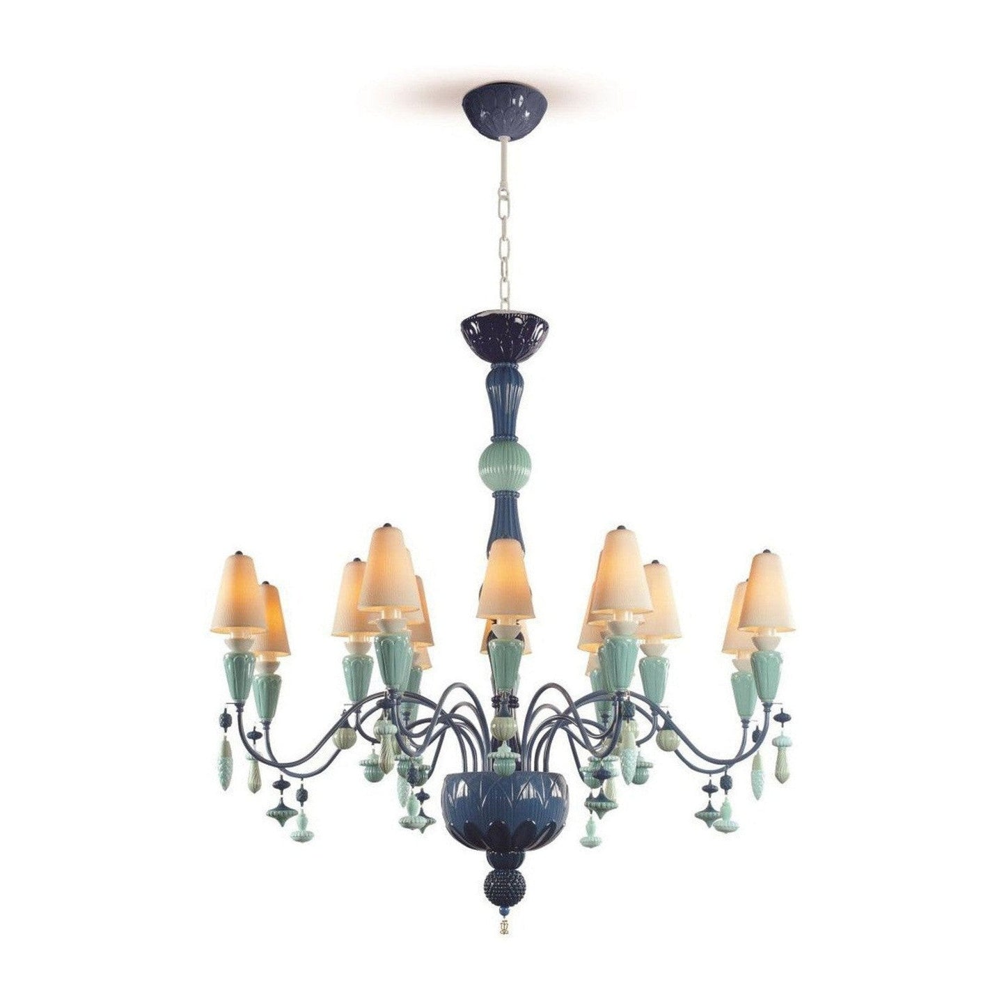 Lladro Ivy and Seed 16 Lights Chandelier Flat Model (US)