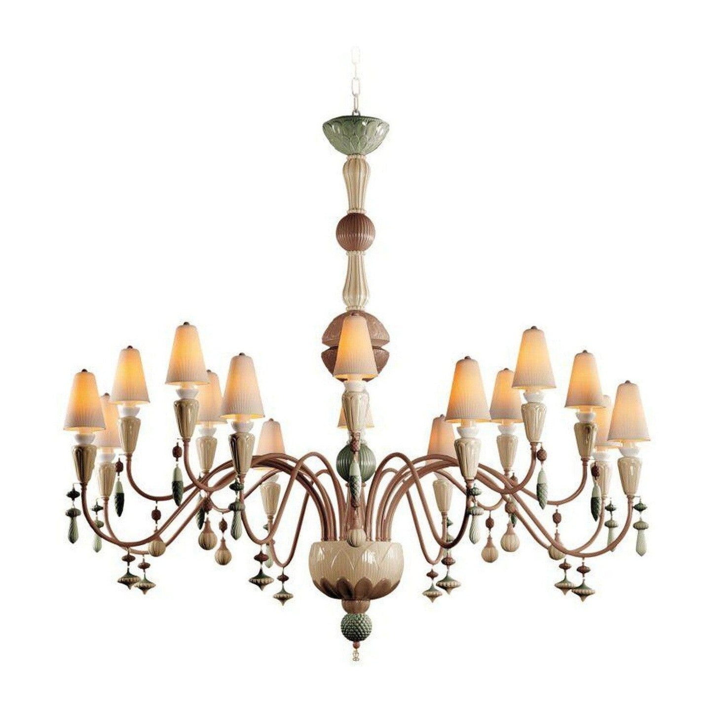 Lladro Ivy and Seed 16 Lights Chandelier Flat Model (US)