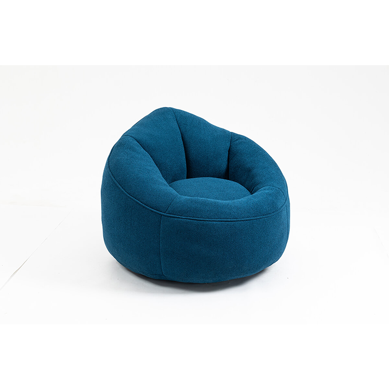 40" Blue High Pressure Bean Bag Sofa Chair with Padded Foam & Footrest