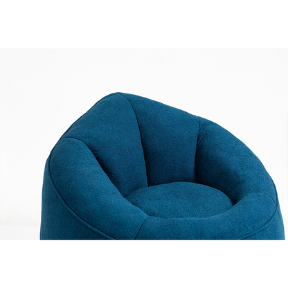 40" Blue High Pressure Bean Bag Sofa Chair with Padded Foam & Footrest