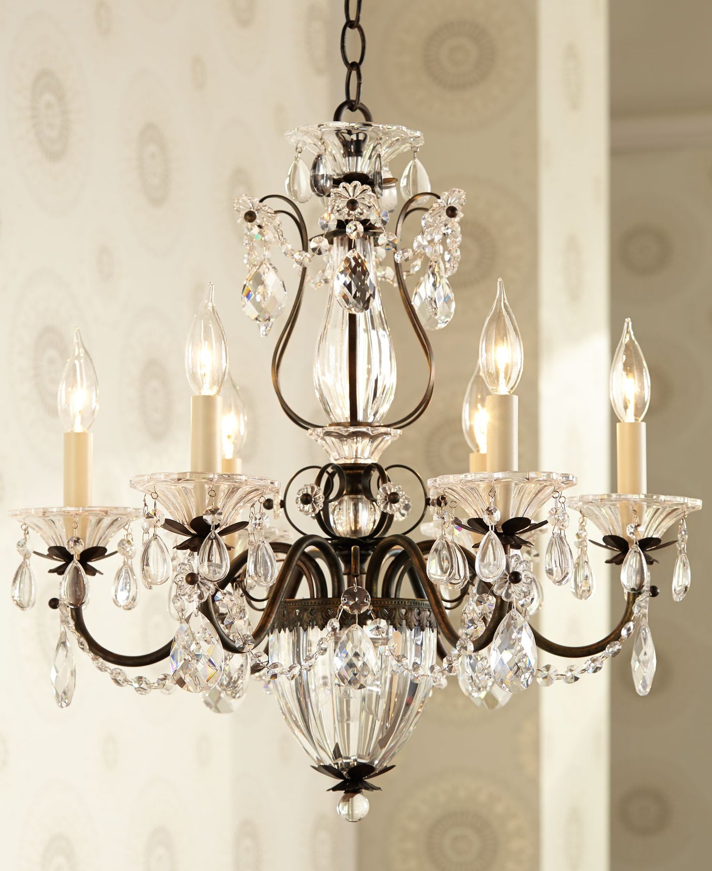 Schonbek Bagatelle 21" Wide Heirloom Bronze Handcut Crystal Chandelier