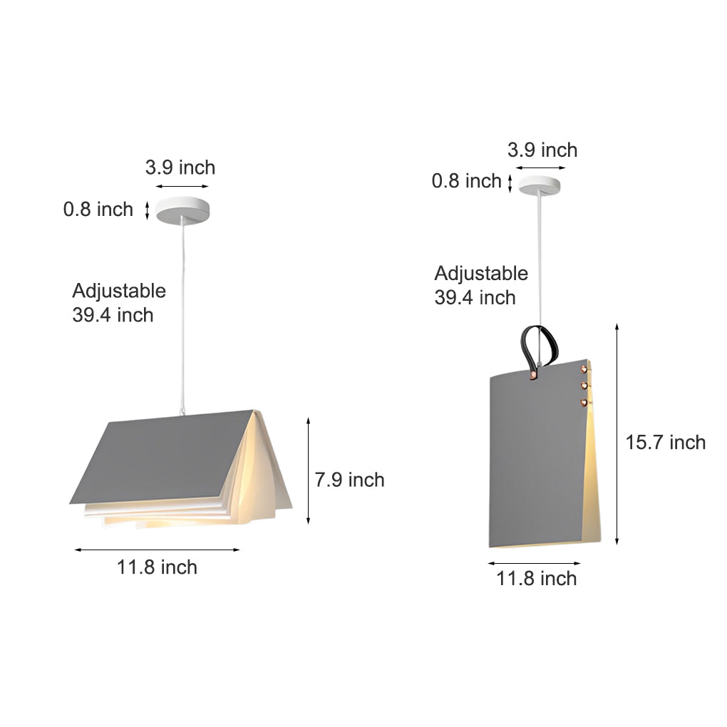 Creative Folder Book Iron Decor Modern Small Chandelier Pendant Lights