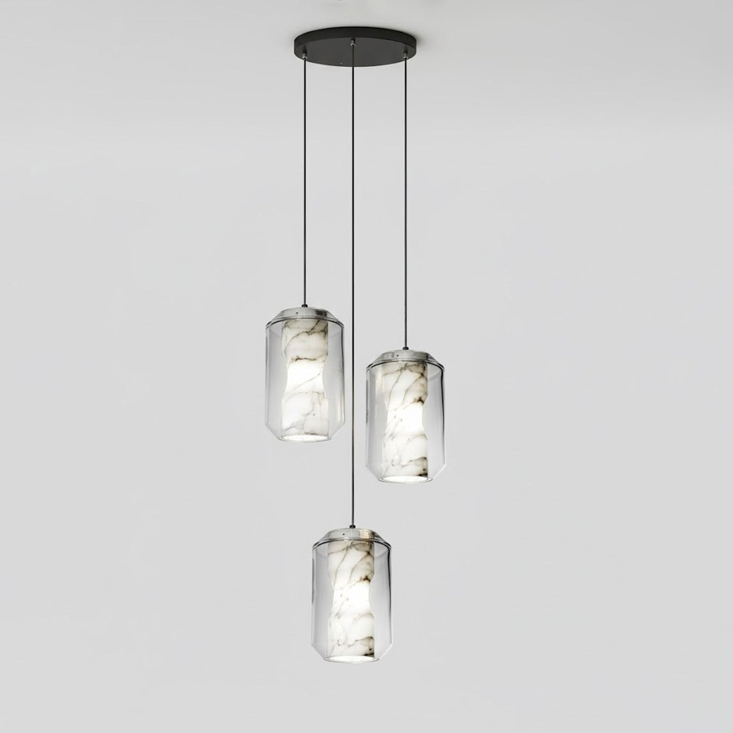 Alabaster Glass Cylinder Pendant Light