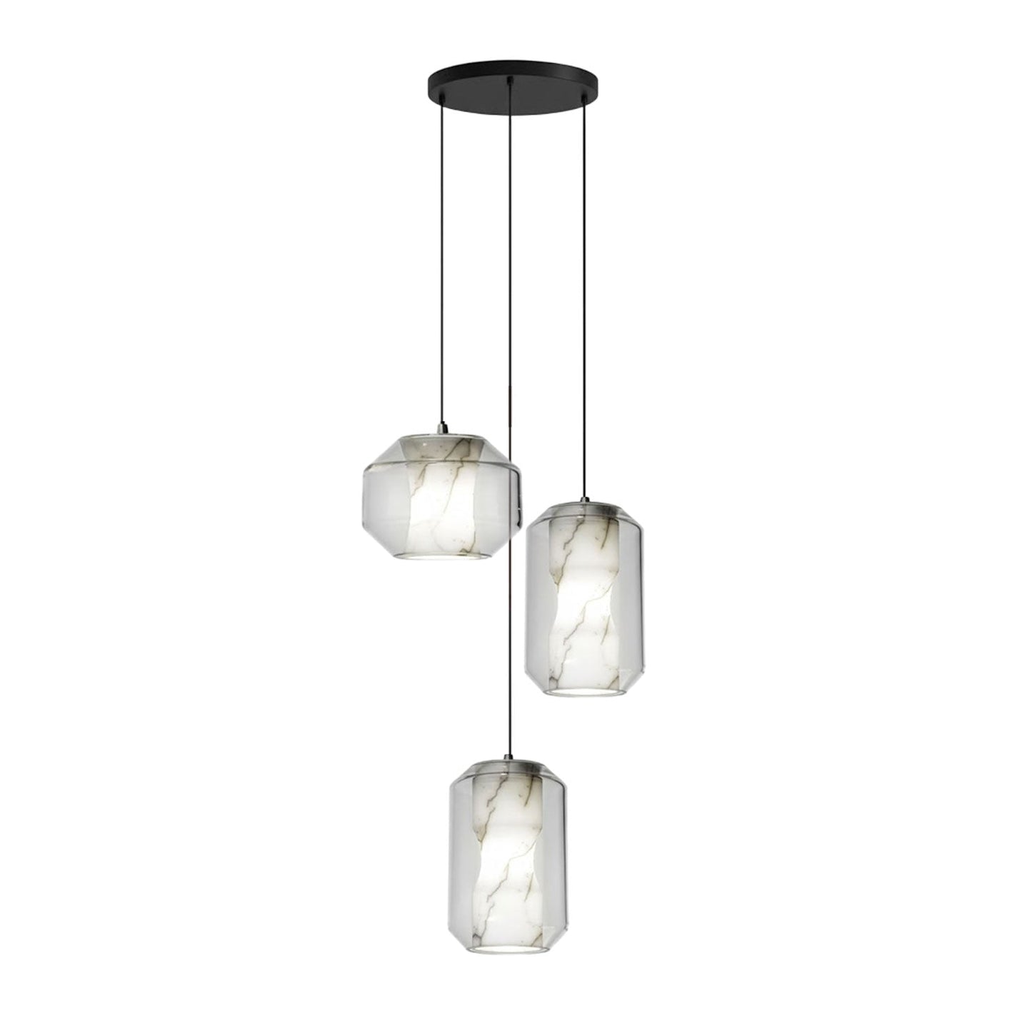 Alabaster Glass Cylinder Pendant Light