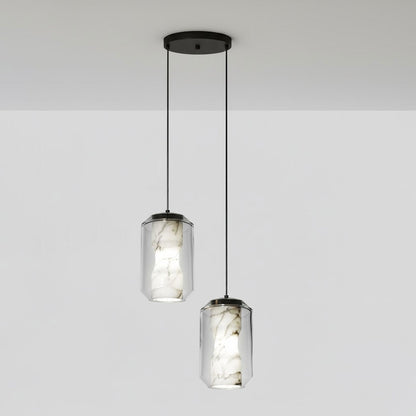 Alabaster Glass Cylinder Pendant Light