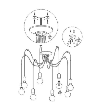 Spider Ceiling Electrolier Chandelier