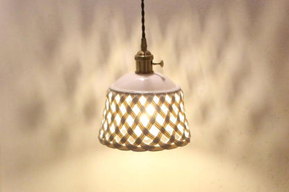 Openwork Ceramic Ceiling light fitting Pendant Swag Light