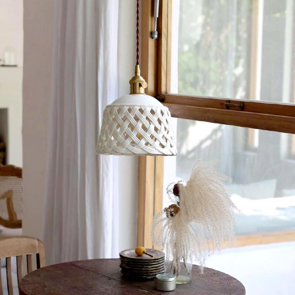 Openwork Ceramic Houselight Pendant Lamp