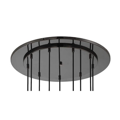 Metropolitan Neveh 9-Light 23.63-in Gun Metal Pendant with Grey Glass Shade