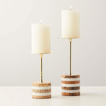 Strata Rise Marble Candle Holder