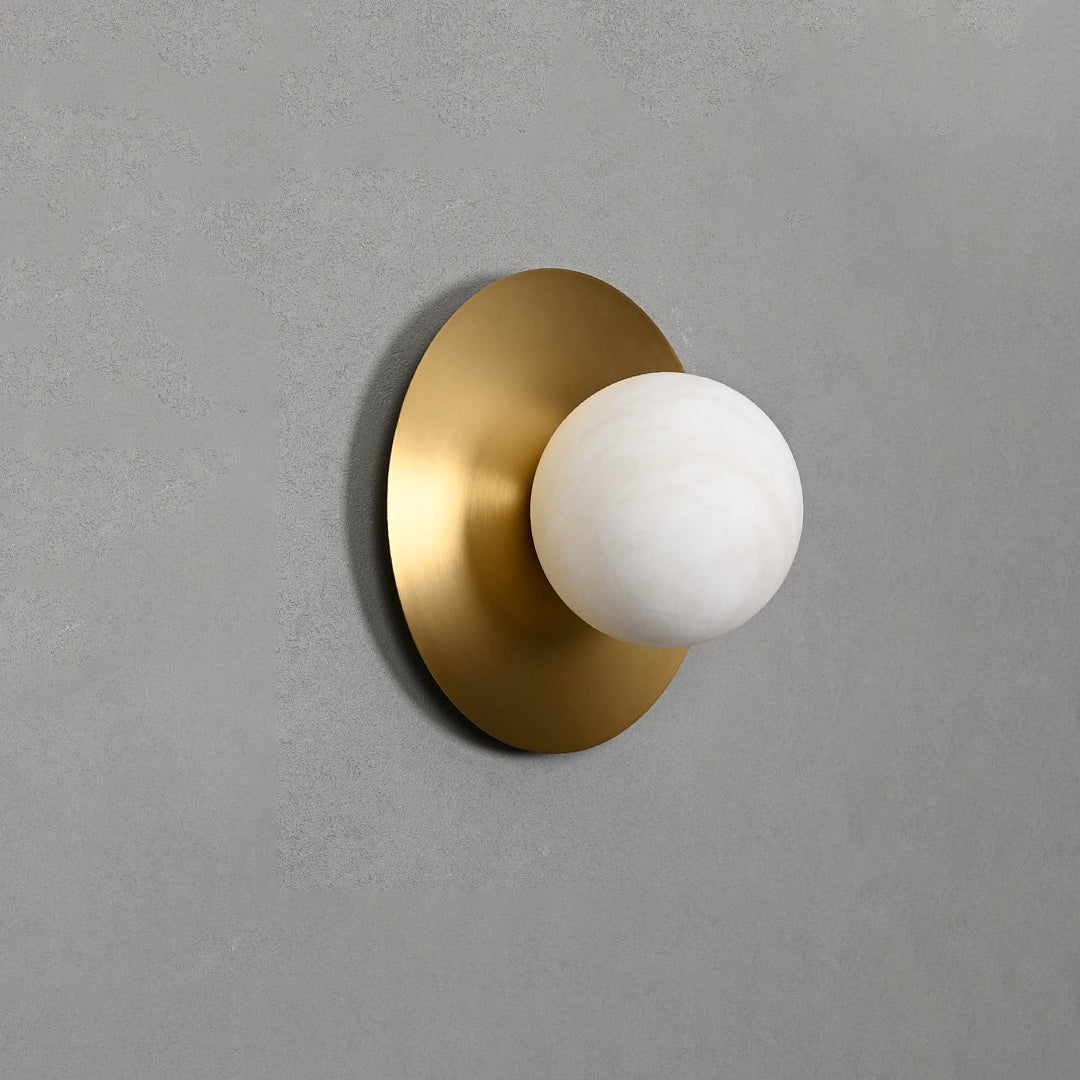 Round Alabaster Orb Sconce