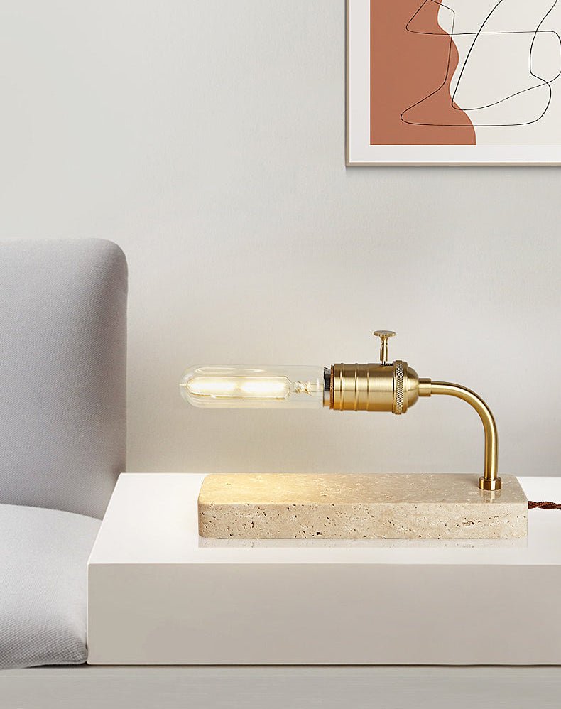 Travertine Vintage Tube Table Lamp